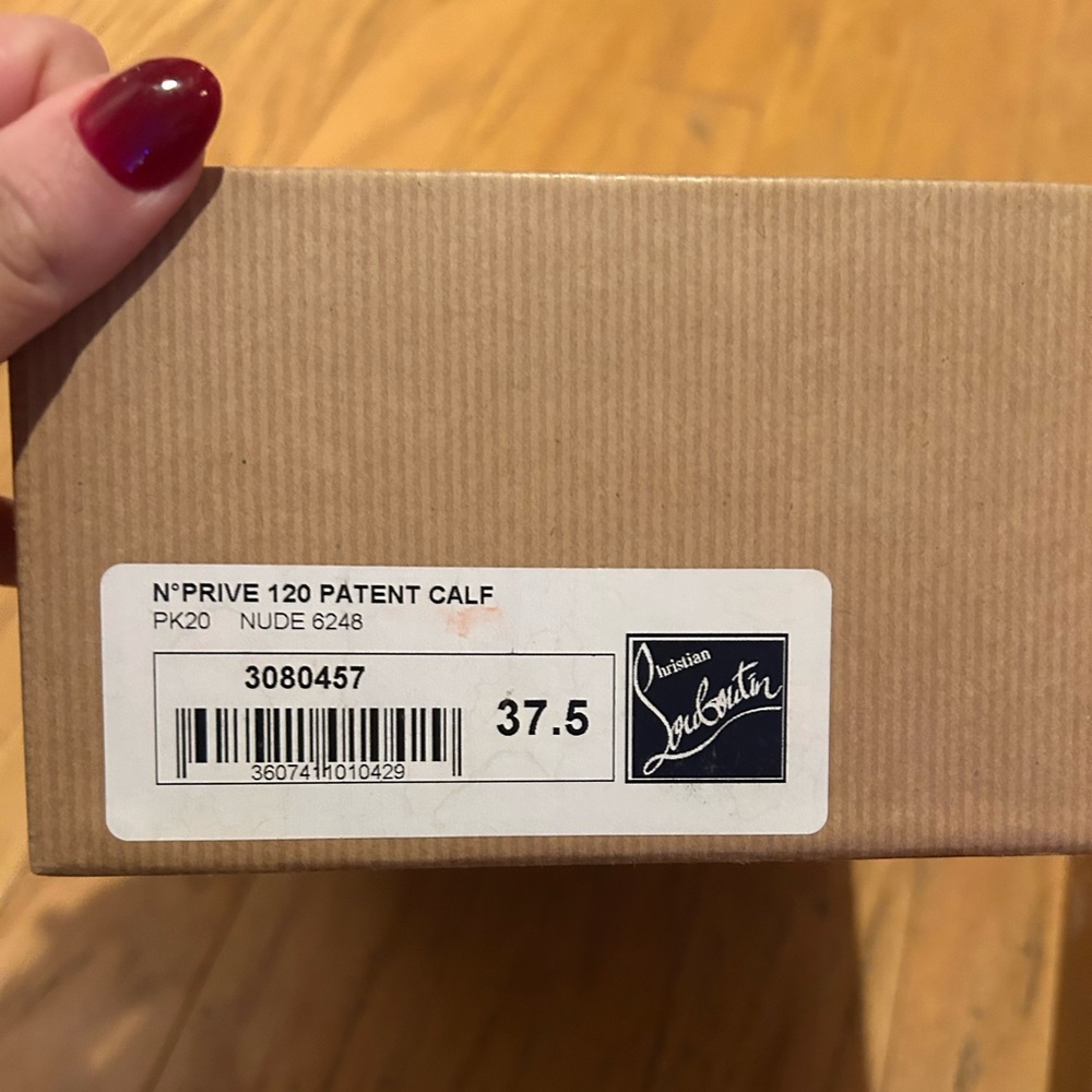 Christian Louboutin No Prive 120 Patent Nude Heels Size 37.5 - Picture 2 of 9